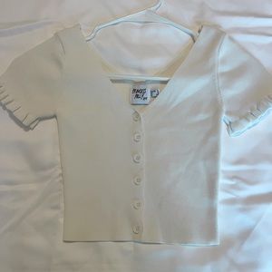 PRINCESS POLLY white button fitted shirt